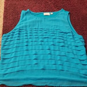 Tiered Blue sleeveless shirt